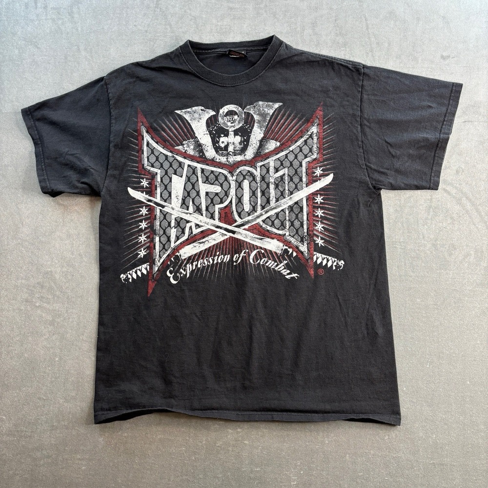 Tapout Expression of Combat T Shirt Men's Large Black MMA UFC Graphic Tee